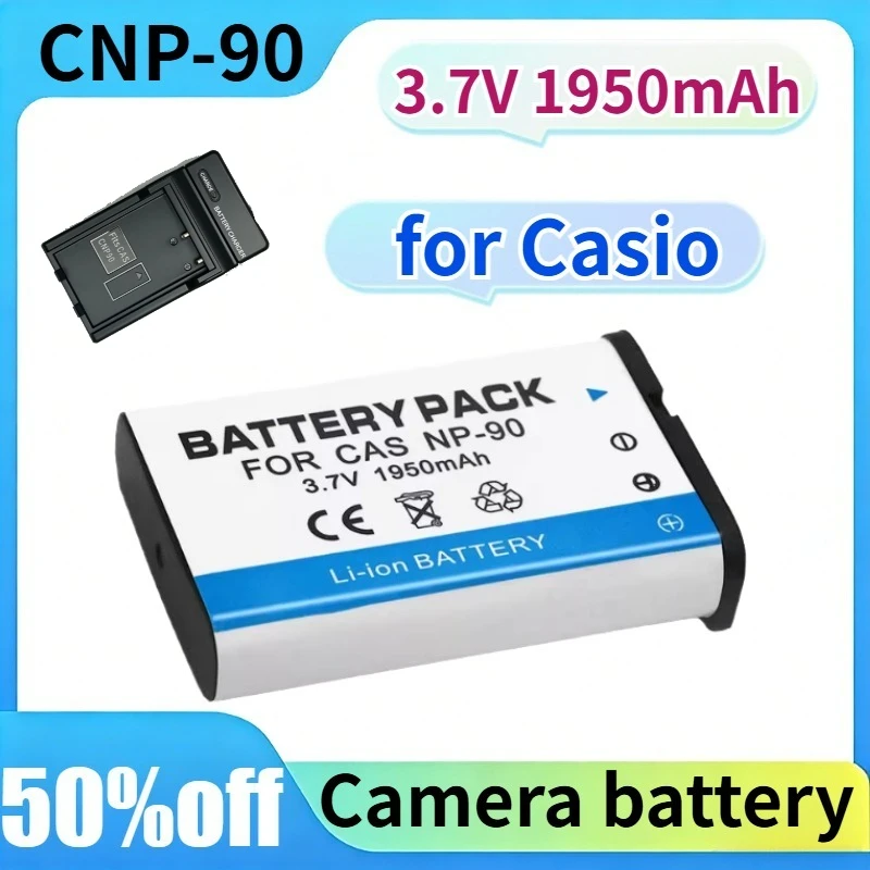 CNP-90 for Casio EX-H10 EX-H20 EX-H15 EX-FH100 NP90 3.7V 1950mAh Camera Battery