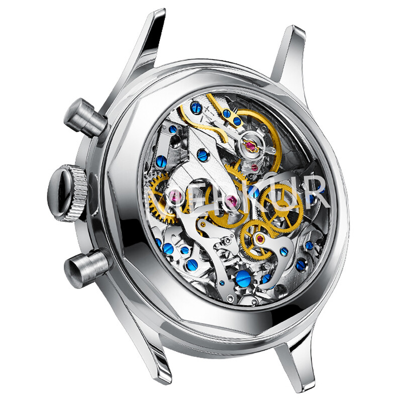 Pre-owned Merkur Men Chronograph Watch 38mm Sport Manual Wind Mechanical Wristwatch Black