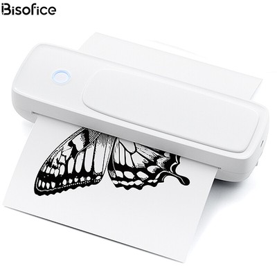 BISOFICE Portable Printer Wireless BT for Travel A4 Paper Inkless Printer M4Q0