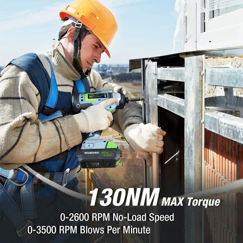 WORKPRO 20V Cordless Drill Combo Kit Drill Driver Impact Driver Battery Charger