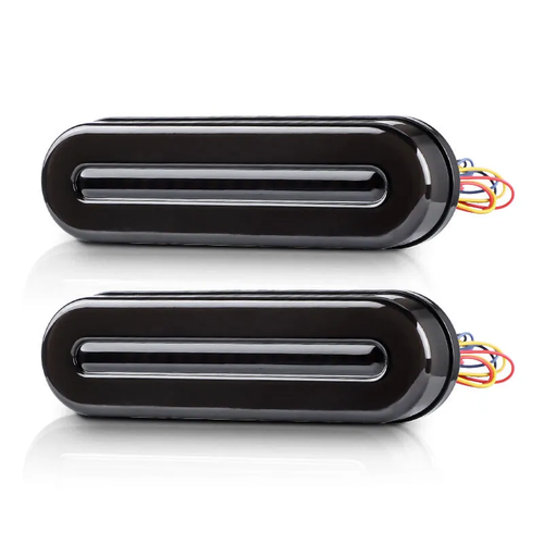 2x Red+Amber Oval 5" LED Truck Trailer Stop Turn Tail Brake Lights Flowing DRL