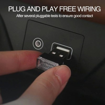 2x Red USB-Powered Night Light Car/Laptop/Charger Port Mini Small Bright LED
