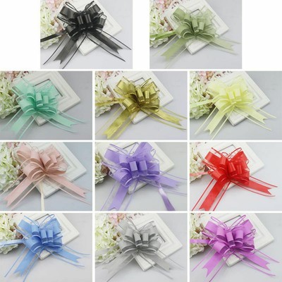 10x Cute Pull Bow Flower Ribbons Wedding Festival Party Gift Wrap Car Door Decor
