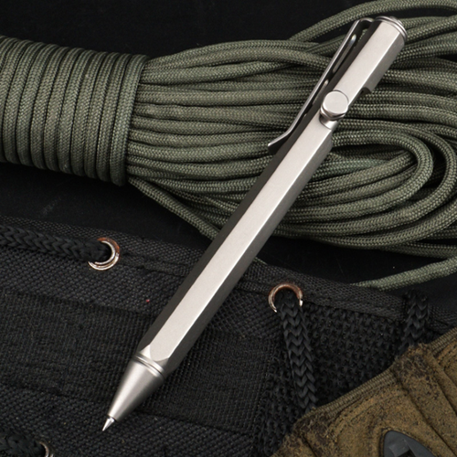 Titanium Bolt Action Tactical Pen Pocket Ballpoint EDC Outdoor Camping Survival