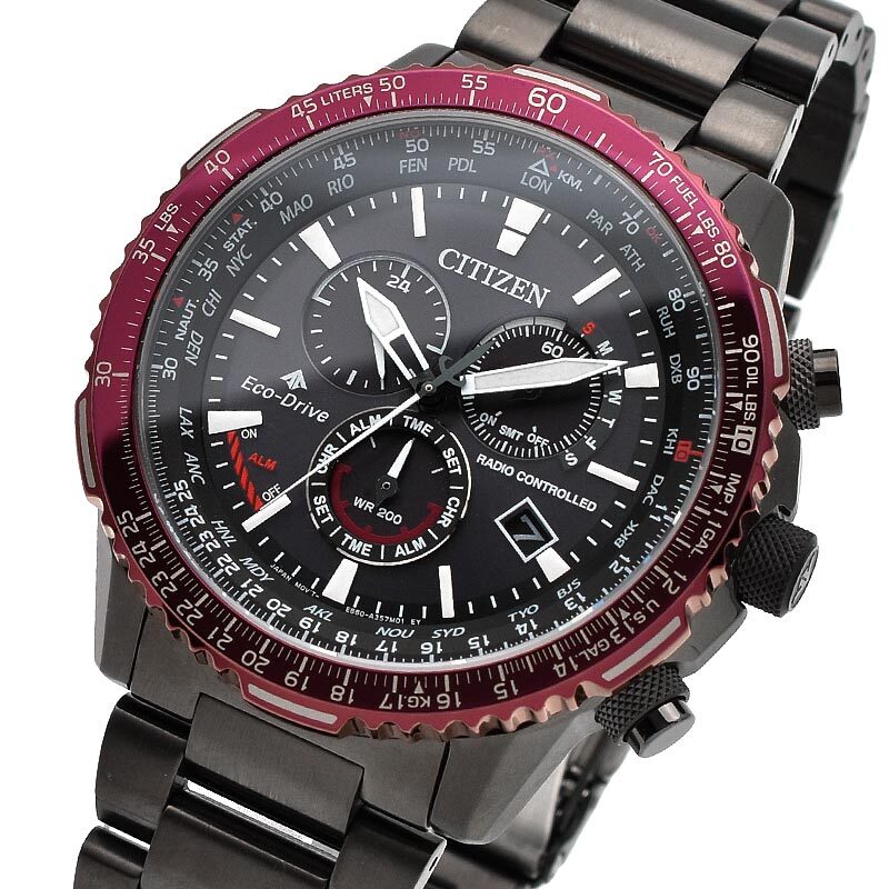 Pre-owned Citizen Promaster Sky Cb5009-55e Eco-drive Radio Solar Watch Black Dial 45.9mm