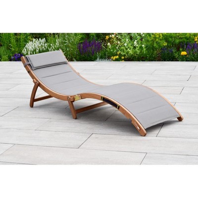 Merxx Falesia Gartenliege klappbar, gepolstert, Akazie