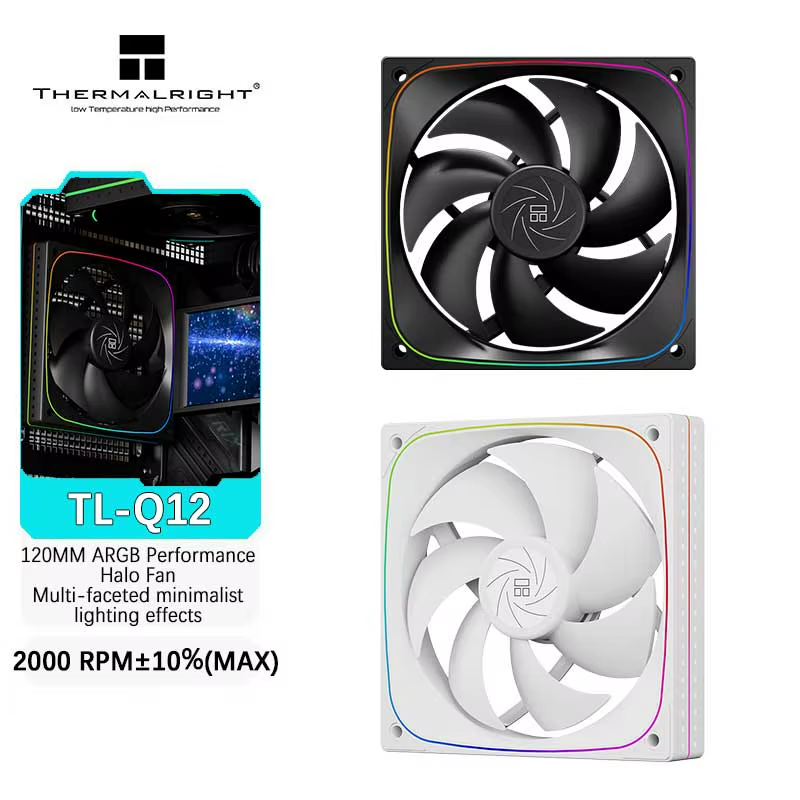 TL-Q12 120MM PWM/ARGB Performance Halo Fan Multi-faceted Minimalistic Lighting E