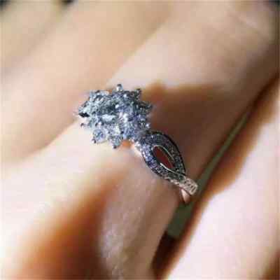 2Ct Round Lab Created  Diamond Engagement Ring  14K White Gold Plated