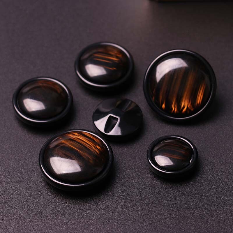 6pcs Resin Buttons Round Shank Button for DIY Jacket Trench Coat Sewing Clothing