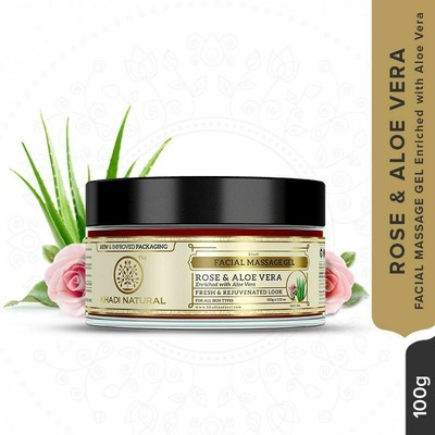 Khadi natural rose & aloe vera herbal face massage best sale gel