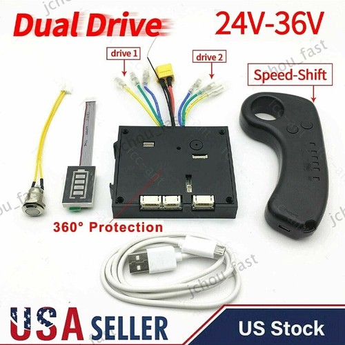 10S 36V Electric Skateboard Controller + Dual Drive Motor ESC Replace Parts US