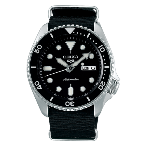 Pre-owned Seiko 5 Sports Automatic Black Dial Nylon Analogue Men's Watch Srpd55k3 Usau