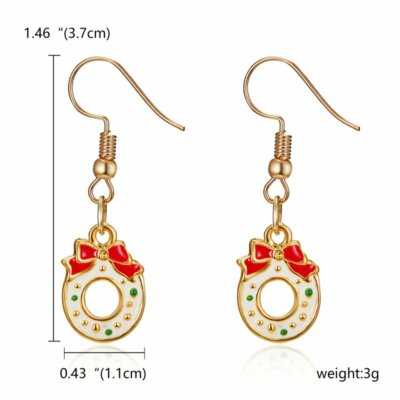 Fashion Ear Stud Gold Plated Women Pierced Xmas Christmas Studs Earrings Jewelry