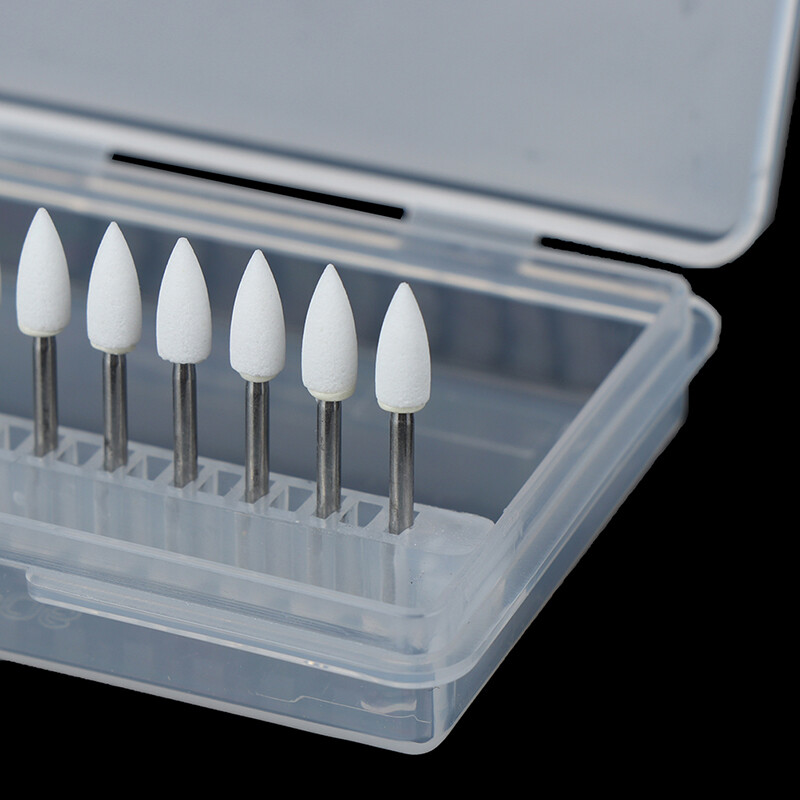 Dental White Polishing Stones Flame Cone shape burs Arkansas Stone 12pc