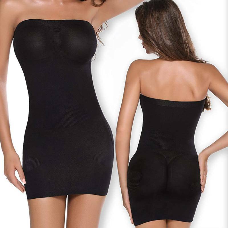 Women's Seamless Strapless Full Body Shaper Under Dress Tummy Control