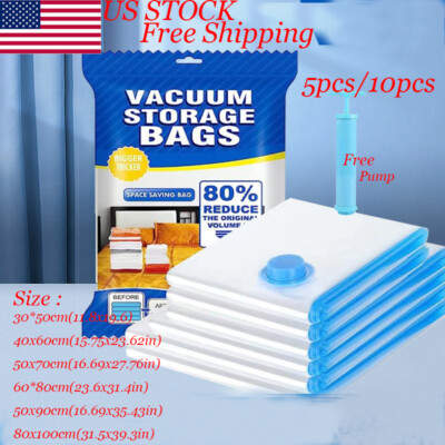 5/10 PACK Space Saver Extra Large Vacuum Seal Storage Bag ZIPLOCK Organizer Bag