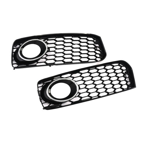 Honeycomb RS5 Style Fog Light Grille Chrome Ring for Audi S5 B8 Coupe 2008-2012