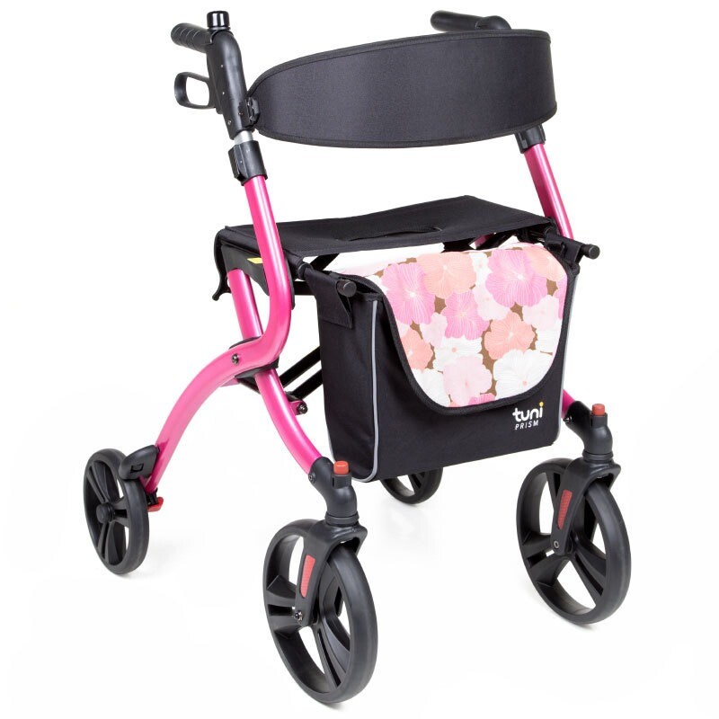 CareCo rollator walker with seat and bag used only once pink mobility