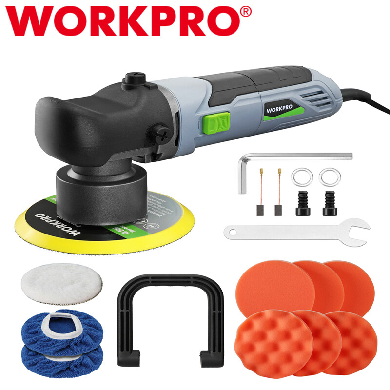WORKPRO 6400RPM Car Buffer Polisher Kit 6" Dual Action Polisher 6 Variable Speed