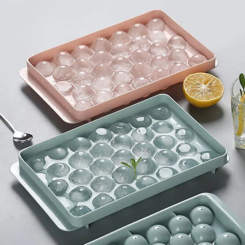 DIY Round Ice Cube Ball Maker PP Tray Sphere Mold Bar Whiskey Cocktails