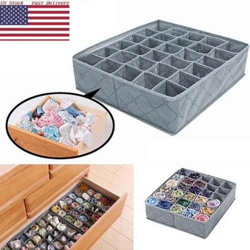 30 Grids Foldable Bamboo Charcoal Underwear Socks Drawer Organizer