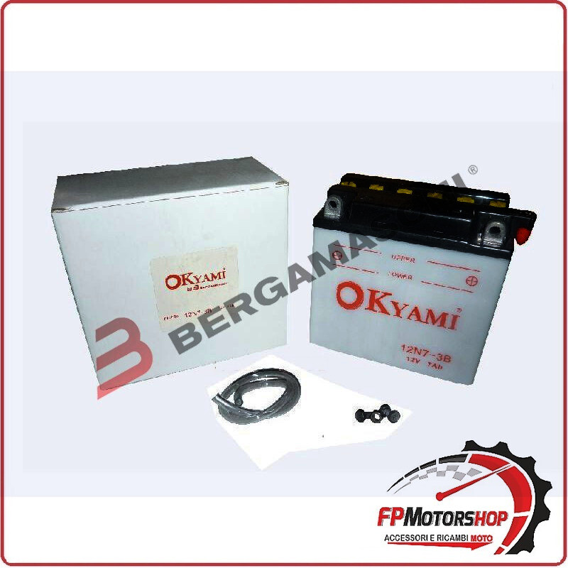BATTERIA PER MOTO OKYAMI 12N7-3B 12V 7AH 137X76X135MM CCA80 AERMACCHI