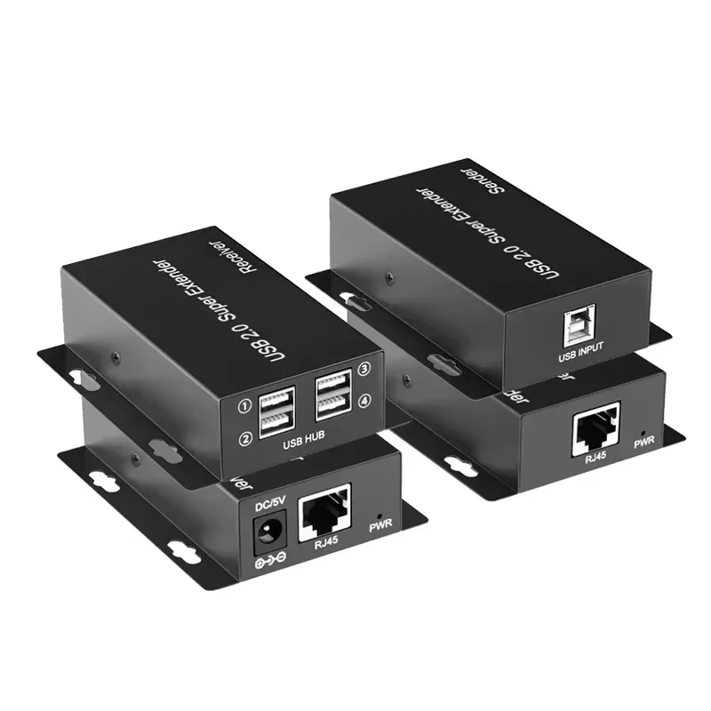 Super USB 2.0 Extender Via Rj45 CAT6 Cable 50m 4 Port USB2.0 Hub Adapter for PC