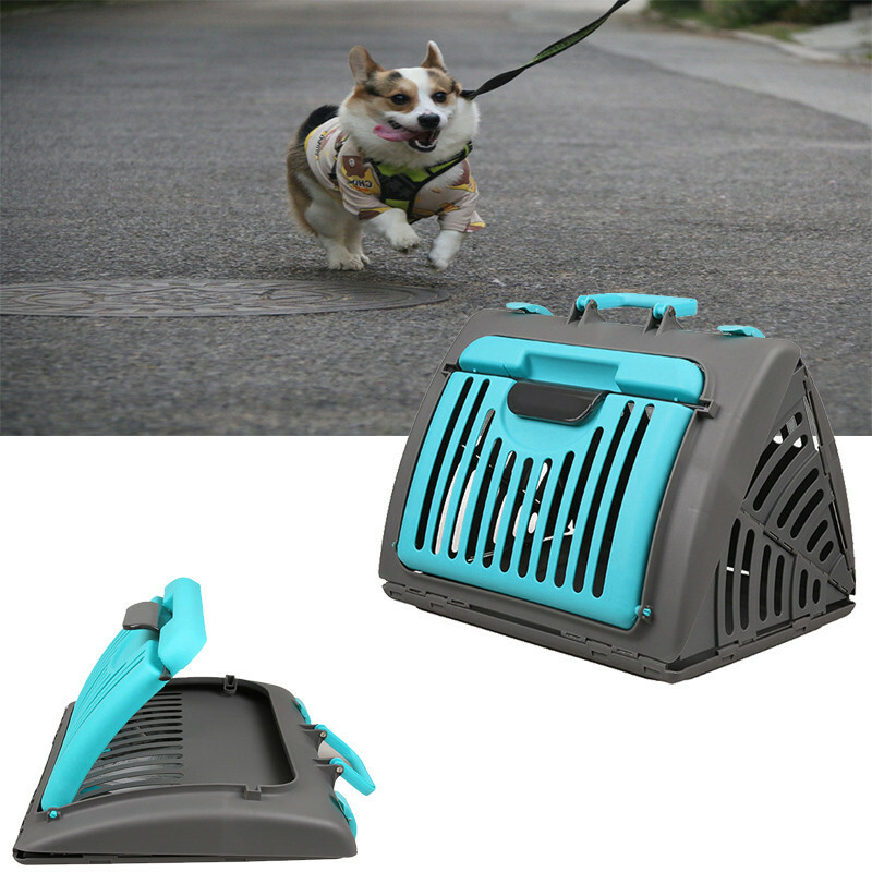 Pet Travel Carrier Cage Cat Dog Small Crate Carry Handle Fol