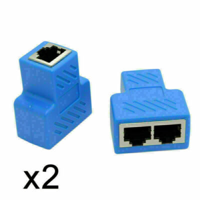 2pcs STP UTP Cat6 RJ45 8P8C Plug To Dual RJ45 Splitter Network Ethernet Switcher