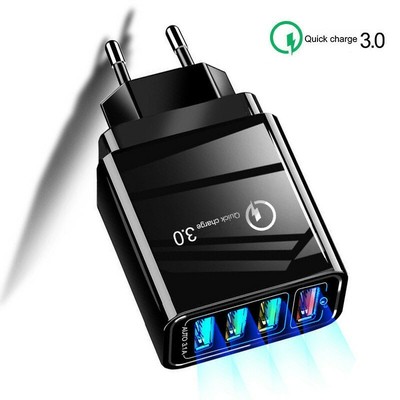 4 Port 5060Hz Schnellladung QC 3.0 USB Hub Ladegerät Adapter EU Stecker