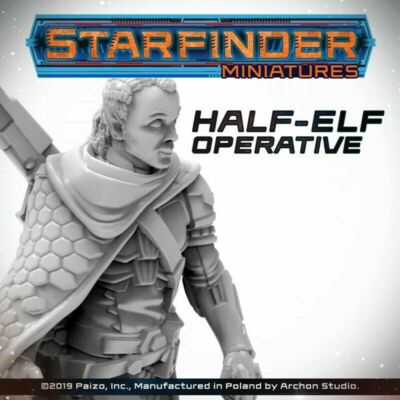 Archon Studios Starfinder RPG 32-миллиметровый пластиковый миниатюрный боевик-полуэльф