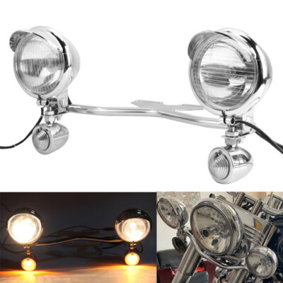 Passing Turn Signal Spot Light Bar For Honda Shadow ACE Aero VT 750 1100 VLX 600