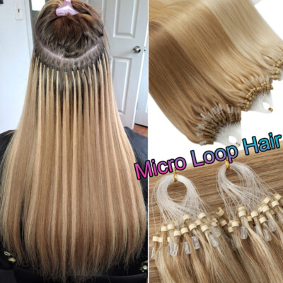 150g Thick Micro Loop Ring Human Hair Extensions Micro Link Nano Bead Tip 0.5/1g