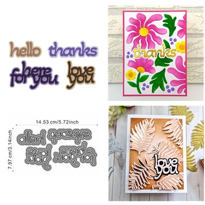 Layered Flowers Sentiments Metal Cutting Dies Stencils DIY Embossing Card Crafts