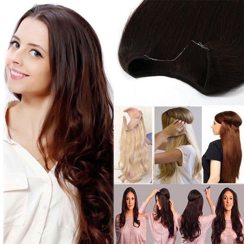 Hidden Secret Human Hair Extensions Wire In Hair Crown Headband 100% Real Remy