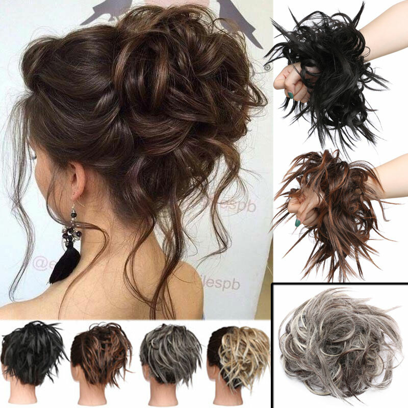 Real Thick Messy Bun Hair Piece Scrunchie Natural Hair Extension