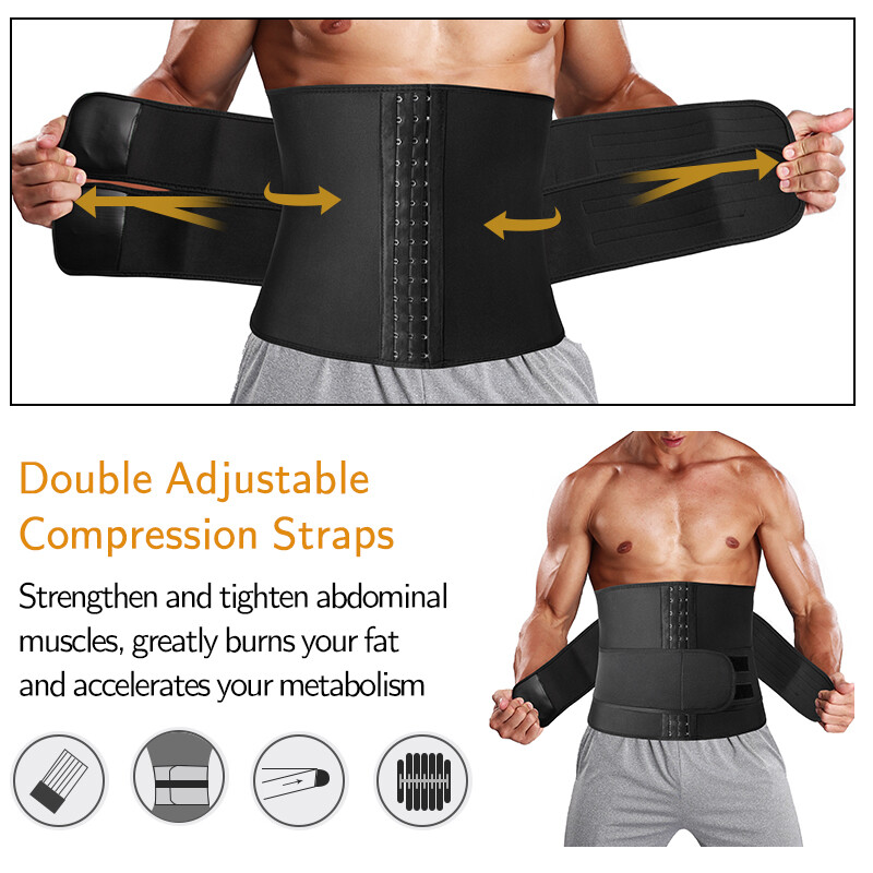 Men Belly Fat Burner Body Shaper Waist Trainer Sauna Sweat Belt for Weight Loss