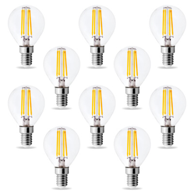 10 x LED Filament Leuchtmittel Set E14 G45 4W warmweiss Tropfenform Lampe