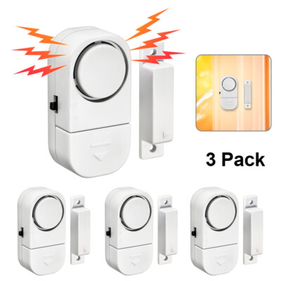 3 Pack Wireless Magnetic Sensor Door/Window Detect Entry Alarm Security Burglar