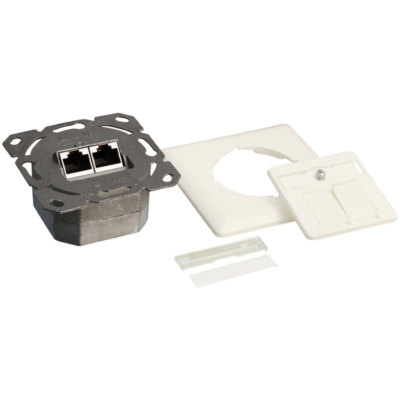 Logilink NP0021 Cat.6a Anschlussdose Netzwerkdose LAN Dose  2xRJ45 Unterputz