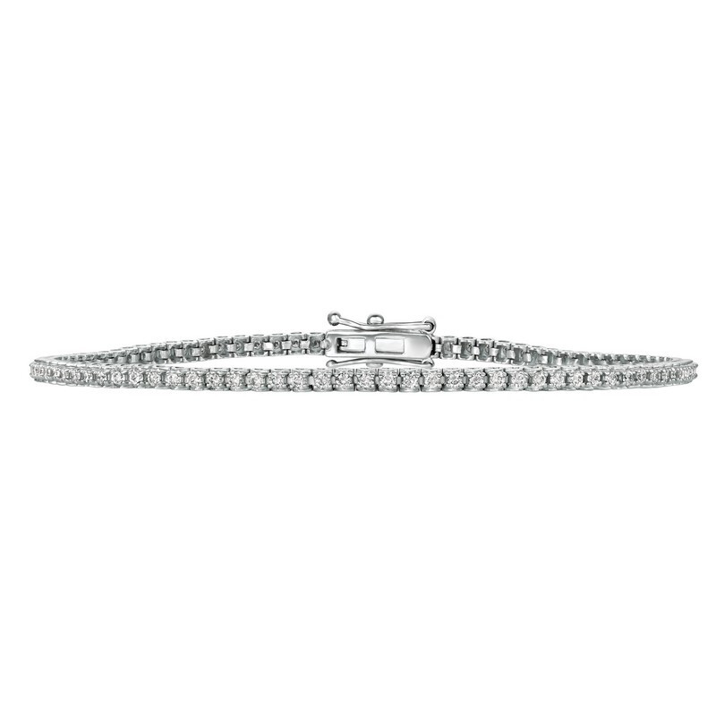 Pre-owned Morris 0.86 Carat Natural Diamond Tennis Bracelet Si 14k White Gold 6 Inch