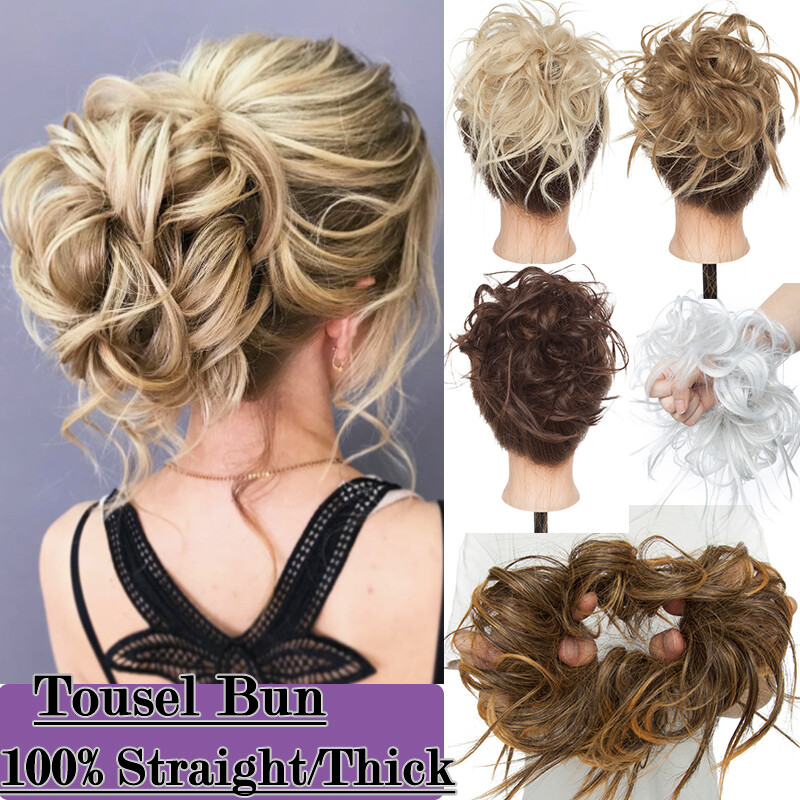 45g Thick Scrunchies Messy Bun Curly Ponytail Updo Hair Extensions