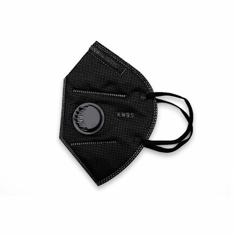 BLACK KN95 Protective Face Mask CE/ECM Certified With Filter 5Pack