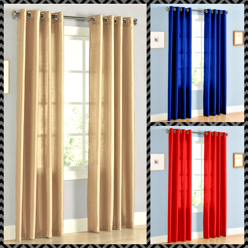 Light filtering semi sheer curtain same color both sides seen through 2 panels