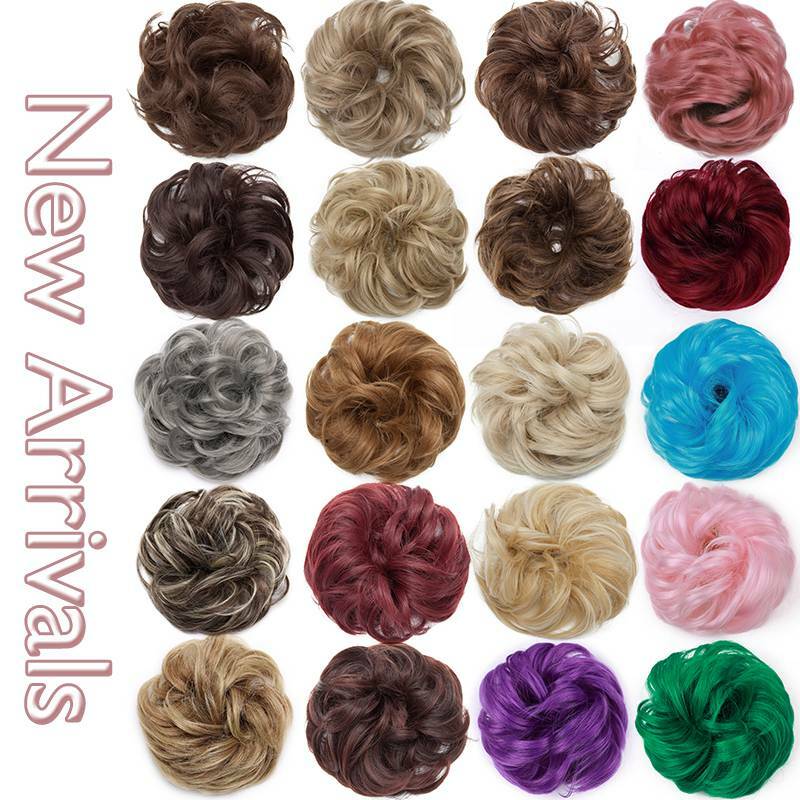 Messy Bun Chic Hair Piece Scrunchie THICK Natural Hair Extensions Curly as Real