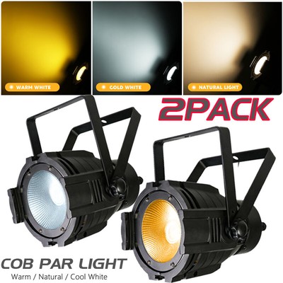 2X100W COB LED Par Lights DMX Stage DJ Audience Blinder Lighting Warm+Cool White