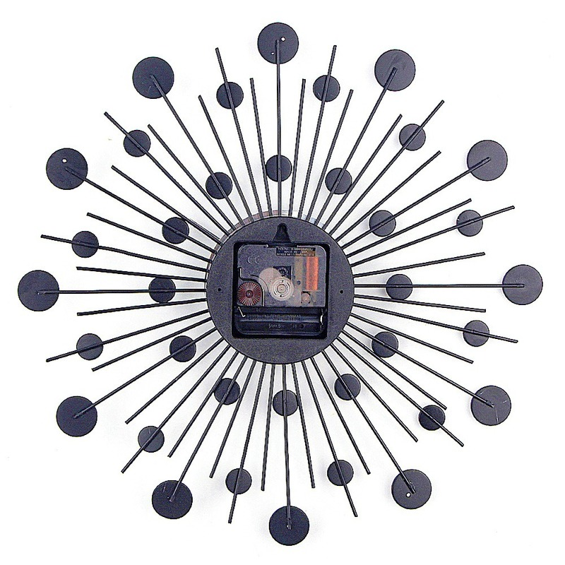 Large Crystal Wall Clock Round Diamond Hanging Metal Wall Watch Home Room Adorn