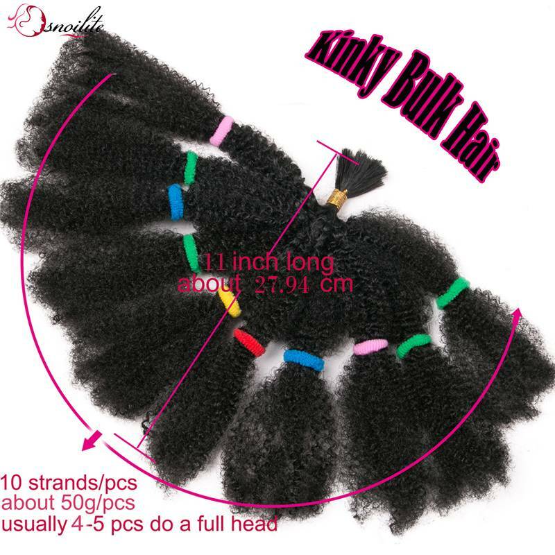 Afro Kinky Bulk Hair Extension Curly Twist Crochet Braids 100% Natural as Human