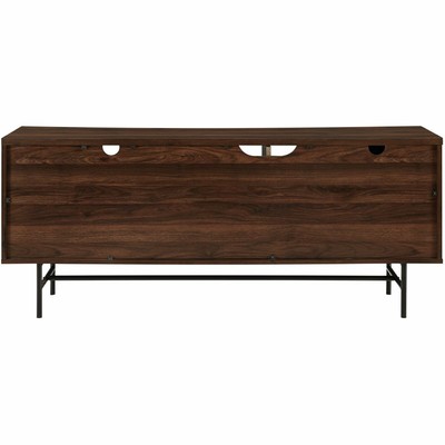 Jacklyn 60" Modern TV Console with Record Storage in Dark Walnut