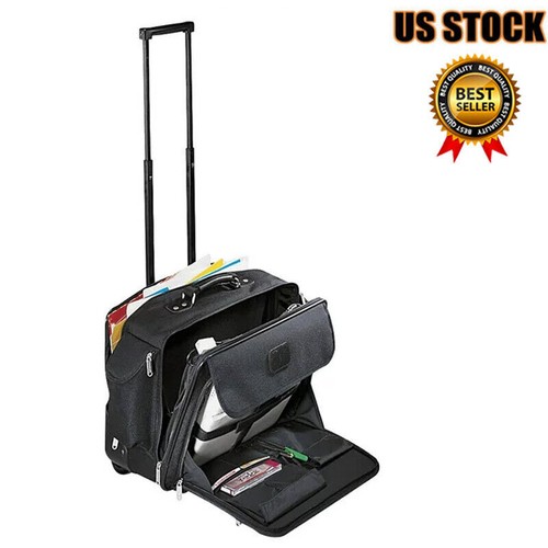 Rolling Laptop Case Wheeled Computer Bag Padded Briefcase Tr